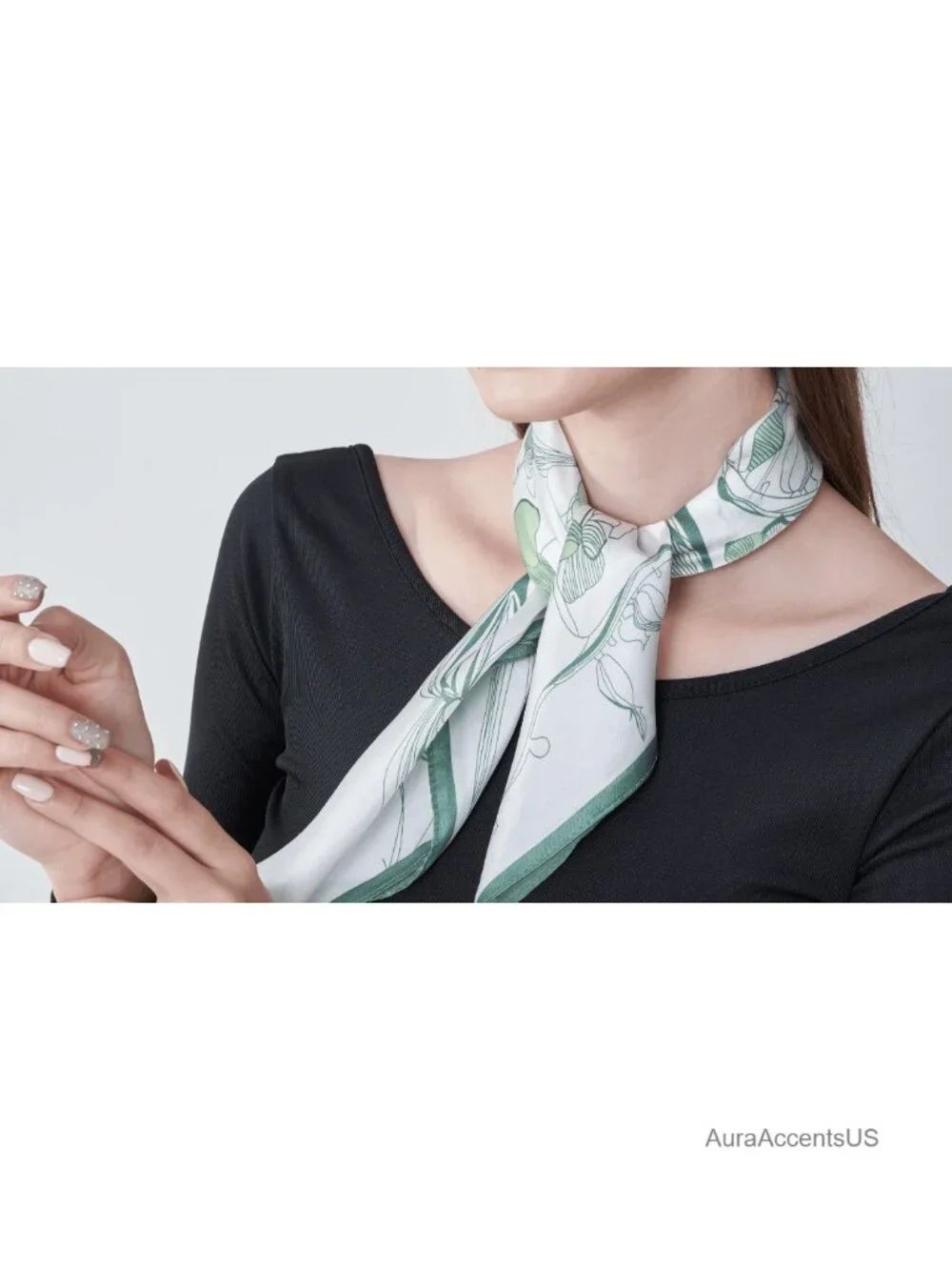 100% Pure Mulberry Silk Square Scarf - Lightweight 20